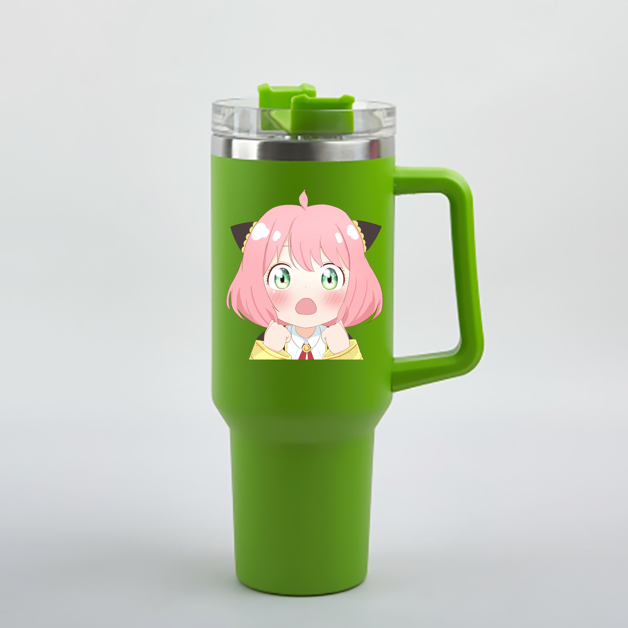 （画像用） SPY×FAMILY间谍家家酒 1200mL車用タンブラー - クリスタルステッカー（プラスチックストロー付き）